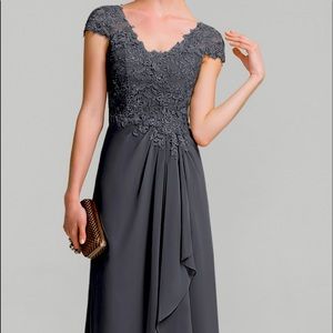 Slate Gray Formal Gown in size 16. Never been worn. Tags attached.